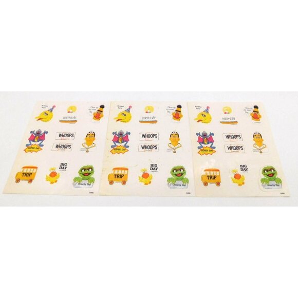 Lot of 3 Vintage Sesame Street Sticker Sheets 1981 Muppet Calendar READ - Picture 1 of 4